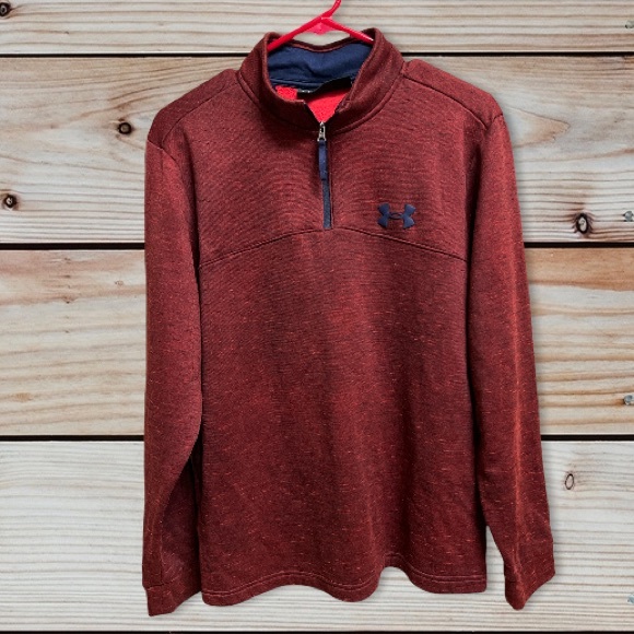 Under Armour Other - Under Armour UA Coldgear Sweatshirt Red Blue Mens Large